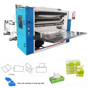 Fully Automatic High-speed PLC-controlled V-Folding Embossing Facial Tissue Machine Production Line With Engine & Gear thumbnail-5