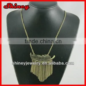 Antique Styled Bronze Colored Alloy Chain Tassel Necklace thumbnail-1
