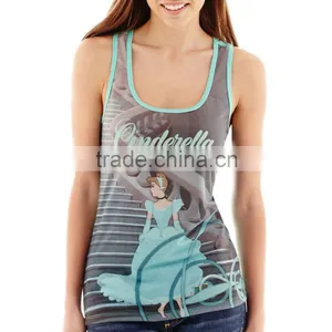 Custom Ladies Sublimation Tank Top/Digital Printing Singlet/3d Printing Top thumbnail-2