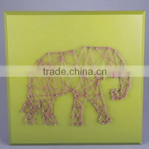 All Hand-made Wooden String Wall Art With the Elephant Shaped Design for Back to School Season thumbnail-1