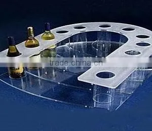 GH-RZ245 Simple 6 Bottle Clear Acrylic Wine Display Storage Rack Excellent Condition thumbnail-2