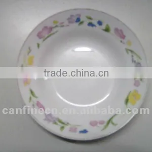 Cheap White Ceramic Dinner Plate With Flower Design / Round Ceramic Porcelain Flat Plate thumbnail-3