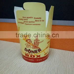Food Grade Disposable Take Away Wholesale Eco12oz Single Wall Food Paper Box Container thumbnail-1