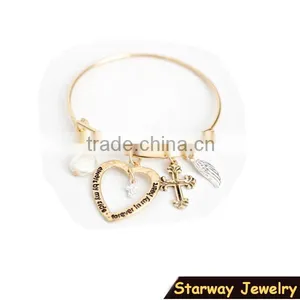 >>NEW SW16606 Promotion Charm Bracelet Heart Cross Bracelet/ thumbnail-1