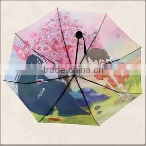 Sex Girl Cartoon Printed Fold Umbrella Light Weight Travel Mini Parasol Umbrella thumbnail-2