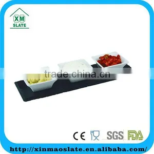 Slate Stone Dinnerware Mat With 3 Pcs Ceramic Small Dish thumbnail-1