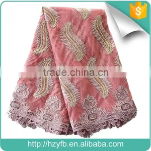 New Arrival French Lace Fabric 2016 for Wedding / Mesh Lace Fabric With Stones / African French Lace for Evening Dress thumbnail-3