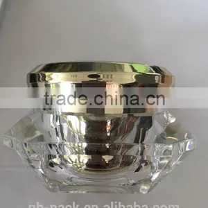 Diamond Clear Cream Acrylic Jar With Acrylic Material thumbnail-3