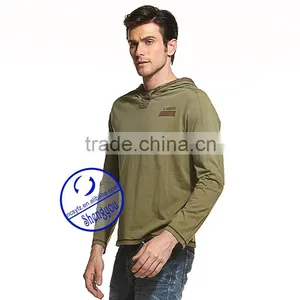 Custom Long Sleeve Mens Tshirt With Hood Wholesale China thumbnail-2