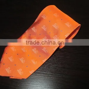 2016 Men's Tie Jacquard Orange Color Polyester Knit Tie thumbnail-2