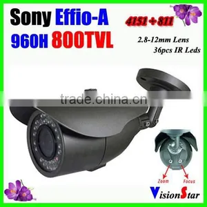 HD 800TVL Sony CCD Effio-A 4151gg+811 36 Pcs IR Leds Varifocal Lens 2.8-12mm OSD Menu Outdoor Security Bullet CCTV Camera thumbnail-1