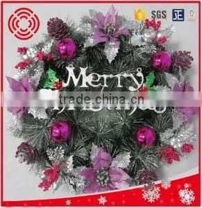 40cm Pine Needle With Glitter, Xmas Wreath Decoration thumbnail-1