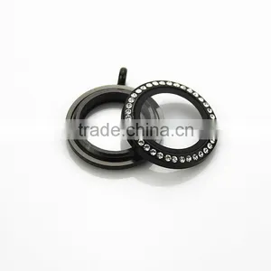 316L Stainless Steel Screw 25mm Rhinestone Floating Charms Lockets thumbnail-4