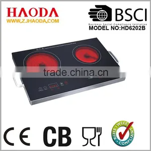 Digital Control Ceramic and Glass Surface and Two Zone Burners Hobs thumbnail-1