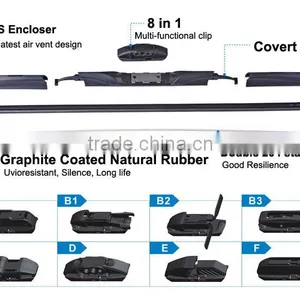 Multi-clip Hybrid Type Car Accessories Windshield Wiper Blade With Elasic Steel Backbone thumbnail-2