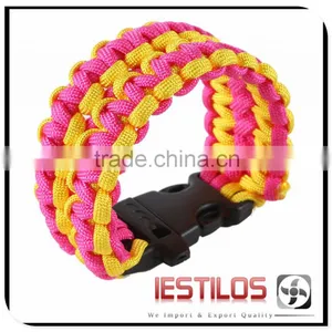 450 Wide Paracord With Whistle Buckle Survival Bracelet thumbnail-3