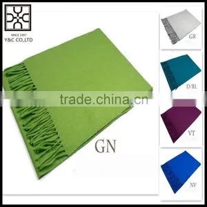 2015 Solid Color 100% Wool Scarf With Fringe thumbnail-1