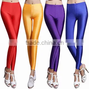 Full Length Solid Color Fluorescent Pants Tights for Women thumbnail-1