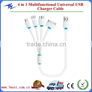 Custom Logo 4 in 1 Multifunctional USB Charger Cable for Iphone4/iphone 6/Samsung Galaxy/Android Smartphone thumbnail-1