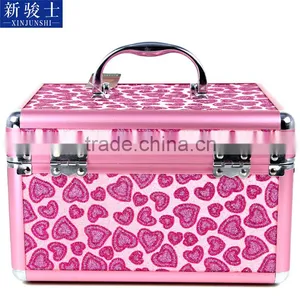 High Quality Aluminum Beauty Box For Makeup PVC Cosmetic Bag With Lock thumbnail-3