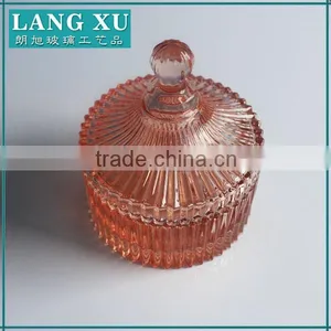 Crystal Cute Decorative Glassware Candle Glass Jar With Lid thumbnail-2