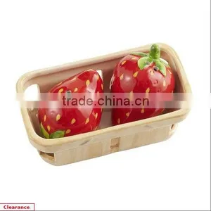 Ceramic Strawberry Custom Decor Fruit Salt and Pepper Shaker thumbnail-1