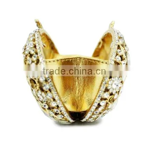 New Design Gold and Silver Oval Shape Rhinestone Evening Clutch Ladies Handbag Fashion (8732A-GS) thumbnail-4
