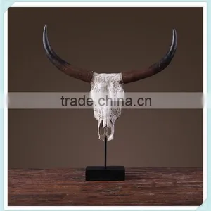 Resin Cow Head Statue Cow Head Figurine for Home Decoration thumbnail-1