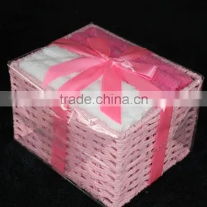 2015 Cheapest Gift Towel Set Packed in Paper Basket thumbnail-2