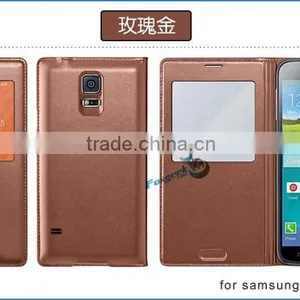 Wholesale Cell Phone Leather Case for Samsung Galaxy S5 With Smart Cover Sleep/wake Function thumbnail-3