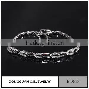 Hot-selling 925 Silver Zircon Tennis Chain Fashion Bracelet thumbnail-1