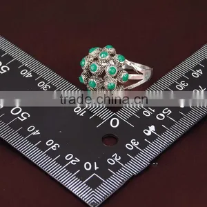 Round Shape Alloy With Resin Beads Ring Set thumbnail-2