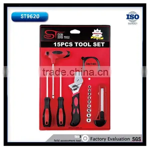 15Pcs Ratchet Wrech Socket Combined Tools Set With Blister Card Packing thumbnail-1