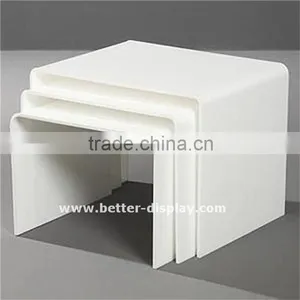 High Quality White Acrylic Dinning Table With Transparent Table Leg thumbnail-3