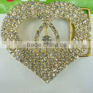 Factory Direct Wholesales Fashion Love-shaped Decorative Crystal Rhinestone Buckle for Coat Belt in Bulk thumbnail-2