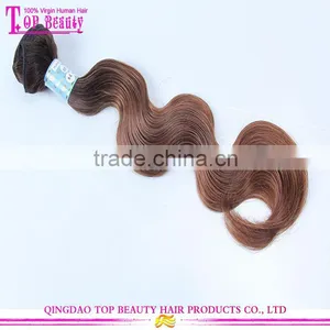 Qingdao Hot Sale Two Tone Color Remy Human Hair Mink Peruvian Hair Body Wave Hair Weave thumbnail-6