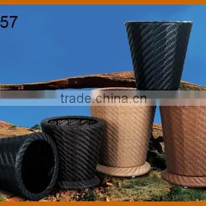 Plastic Aluminium Inner Box Rattan Flower Pot thumbnail-1
