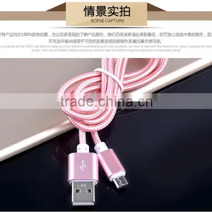 Nylon Woven USB Cable for V8 Usb Cable Pigtail for Samsung Andriod Phone Cable thumbnail-6