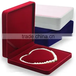 High End Flocking Pearl Neacklace Box Jewelry Case thumbnail-1