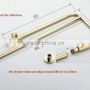Luxury High Quality Brass Gold Finishing Bathroom Rain Shower Set thumbnail-5