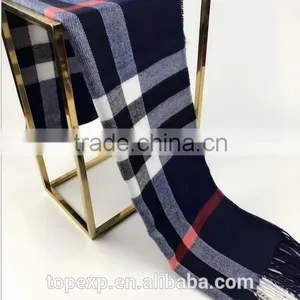 Winter Knitted Check Long Acrylic Scarf thumbnail-5
