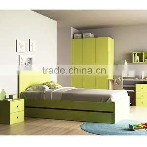 Modern Green MDF Wood Metal Car Kids Bed thumbnail-4