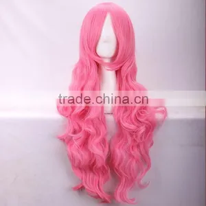 High Quality Pink Wavy Wigs Wholesale Cheap Synthetic Wigs Cosplay Wigs thumbnail-2