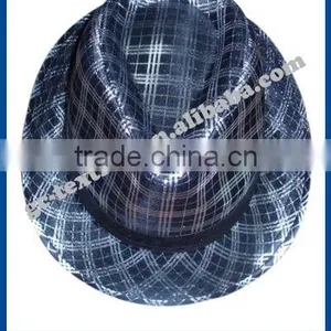 Checked Fedora Hat With Black Ribbon thumbnail-1