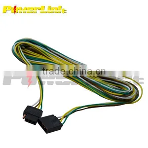 H60026 Trailer 20 Wiring Harness 4 Pole Conductor Wire With 4-Flat Plug 18ga Boat RV thumbnail-1