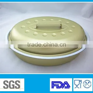 Carbon Steel Gold Fashionable Ceramic Coating Roaster Pan thumbnail-1