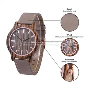 Watch Factory 2017 Luxury Leather Strap Wood Watch Colorful Dial Wood Watch for Lady thumbnail-2