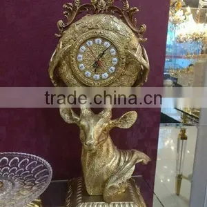 Elegant Royal Wall Hanging Clock, Brass 24K Gold Plated Wall Hanging Clock, Charming Wall Mounted Clock thumbnail-3