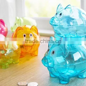 Transparent Money Box, Saving Box, Plastic Pig Shape Piggy Bank thumbnail-2