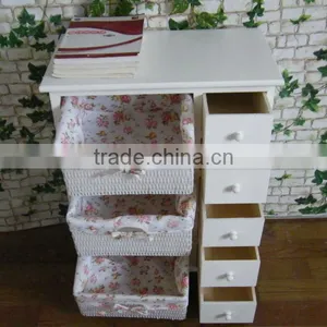 Beautiful and Practical Cabinet With Wooden and Wicker Drawer thumbnail-4